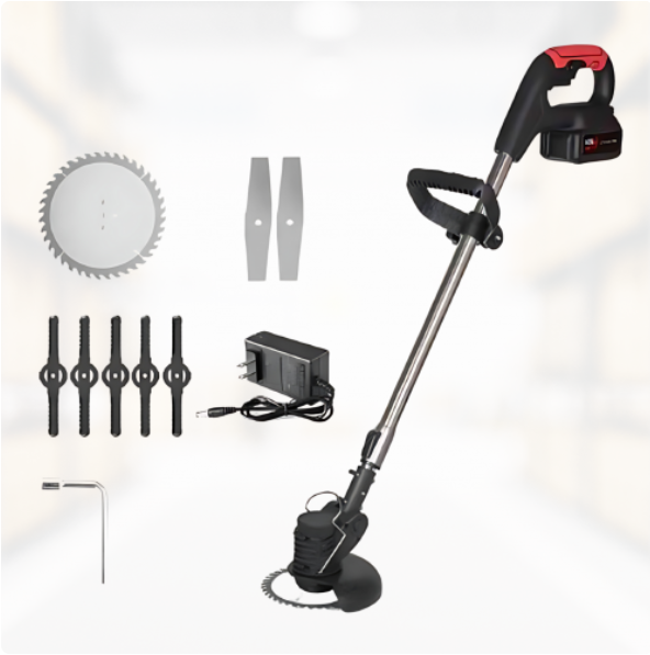 MÁQUINA CORTADORA DE CESPED PORTATIL CON 2 BATERIAS DE 48V (RECARGABLES)