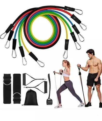KIT DE BANDAS PARA ENTRENAMIENTO DE RESISTENCIA 11 EN 1 - ENTRENA EN CUALQUIER LUGAR & SACA LA MEJOR VERSION DE TI