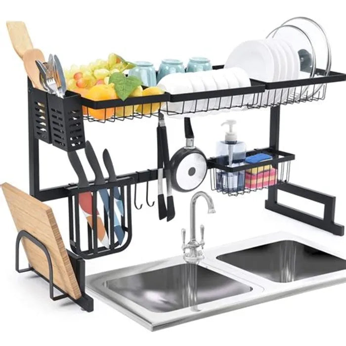 ESCURRIDOR DE PLATOS DE 2 NIVELES - MULTIPLES ACCESORIOS PARA QUE LAVAR TUS PLATOS SEA UNA TAREA FACIL