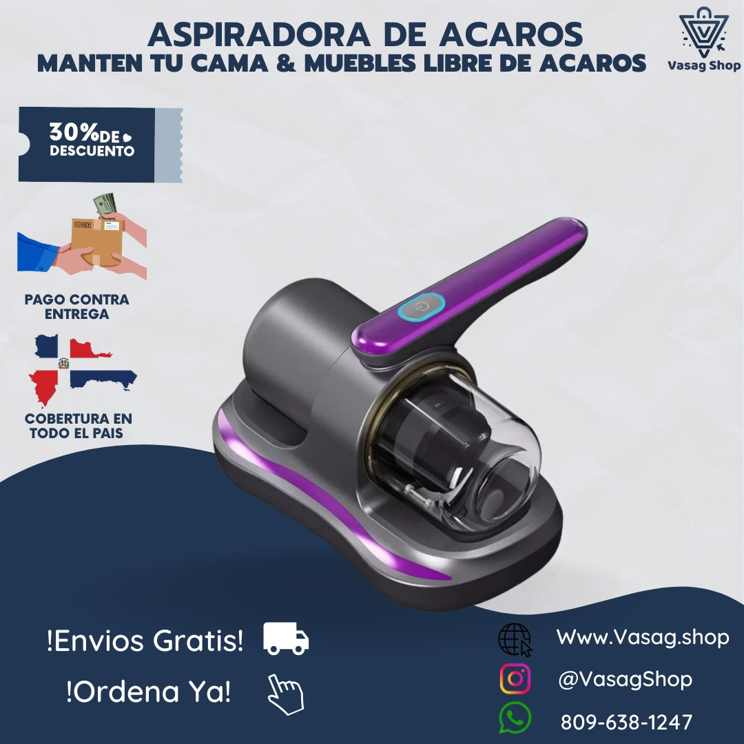 ASPIRADORA REMOVEDORA DE ACAROS - MANTIENE TUS MUEBLES & CAMA LIBRE DE ACAROS, PELOS & BICHOS