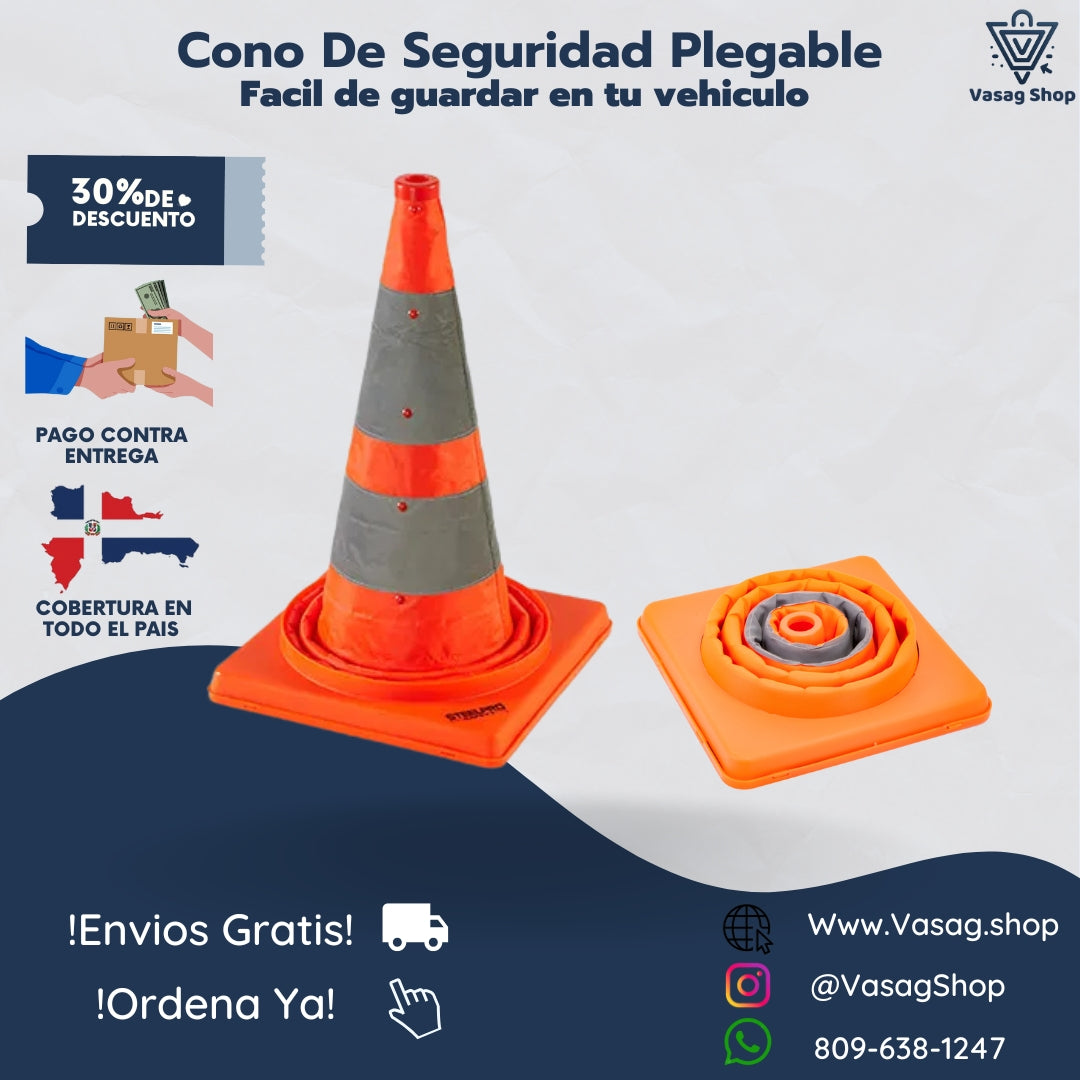CONO DE SEGURIDAD VIAL PLEGABLE