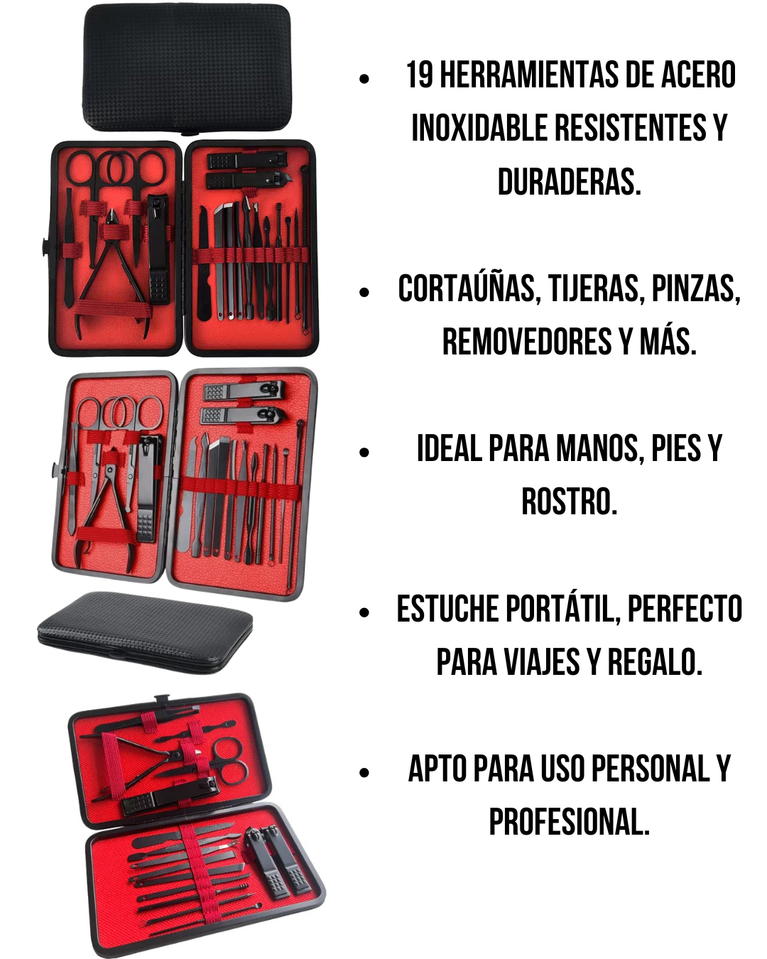 🔥 Set de Manicure y Pedicure Profesional de 19 Piezas – Uñas perfectas en minutos