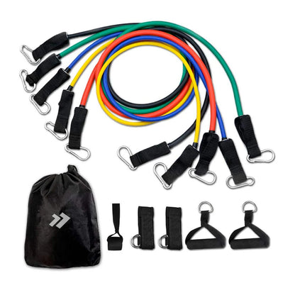 KIT DE BANDAS PARA ENTRENAMIENTO DE RESISTENCIA 11 EN 1 - ENTRENA EN CUALQUIER LUGAR & SACA LA MEJOR VERSION DE TI
