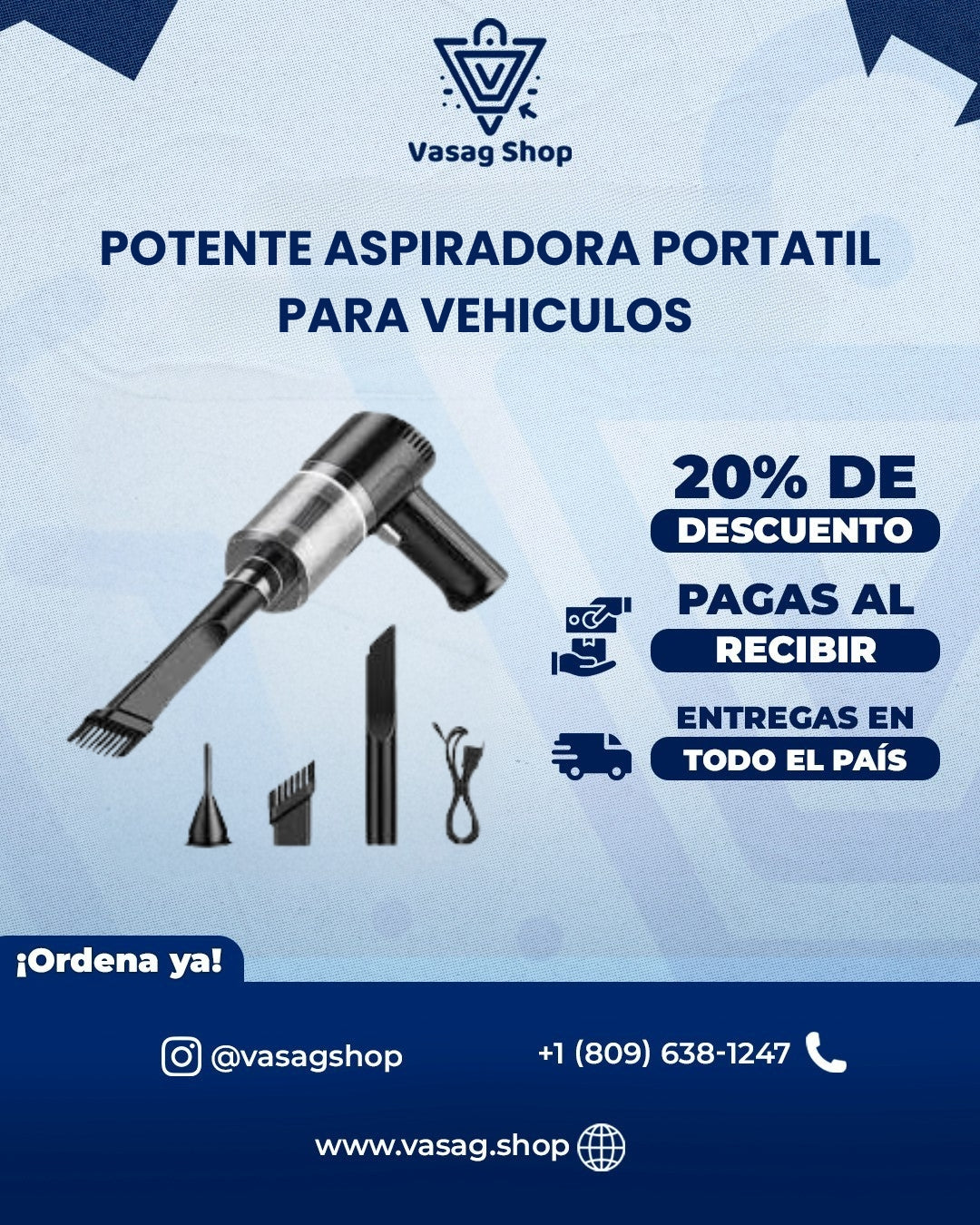 🚗 ¡Aspiradora Potente y Portátil para tu Carro y Hogar!