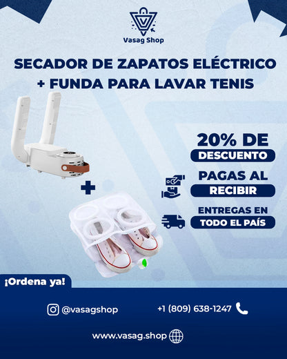 Combo de Secador De Zapatos + Funda De Zapatos - Mantén tus zapatos frescos, limpios y sin malos olores
