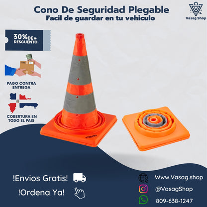 CONO DE SEGURIDAD VIAL PLEGABLE