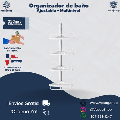 ORGANIZADOR DE BAÑERA AJUSTABLE MULTIFUNCIONAL