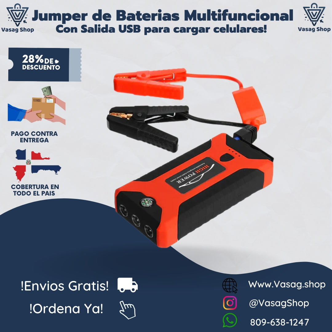 JUMPER DE BATERIAS DE CARRO MULTIFUNCIONAL