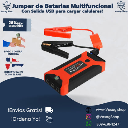 JUMPER DE BATERIAS DE CARRO MULTIFUNCIONAL