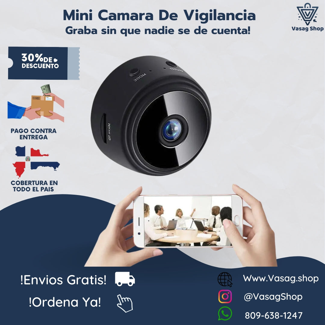 MINI CAMARA DE VIGILANCIA 1080P INALÁMBRICA (WIFI / SMART HOME)