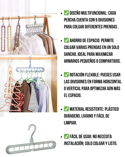 Combo de organizador de 5 Niveles & 6 Percheros de 9 Divisiones - Mantener tu habitación organizada nunca había sido tan fácil.