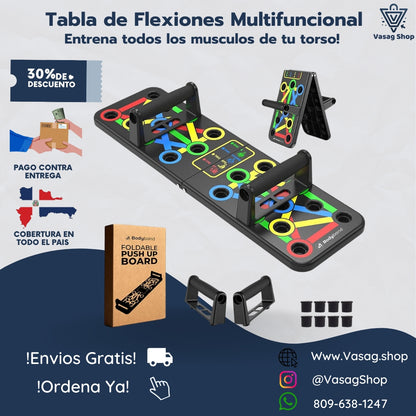 TABLA DE FLEXIONES MULTIFUNCIONAL - TRABAJA TODO EL TREN SUPERIOR DE TU CUERPO EN CUALQUIER LUGAR