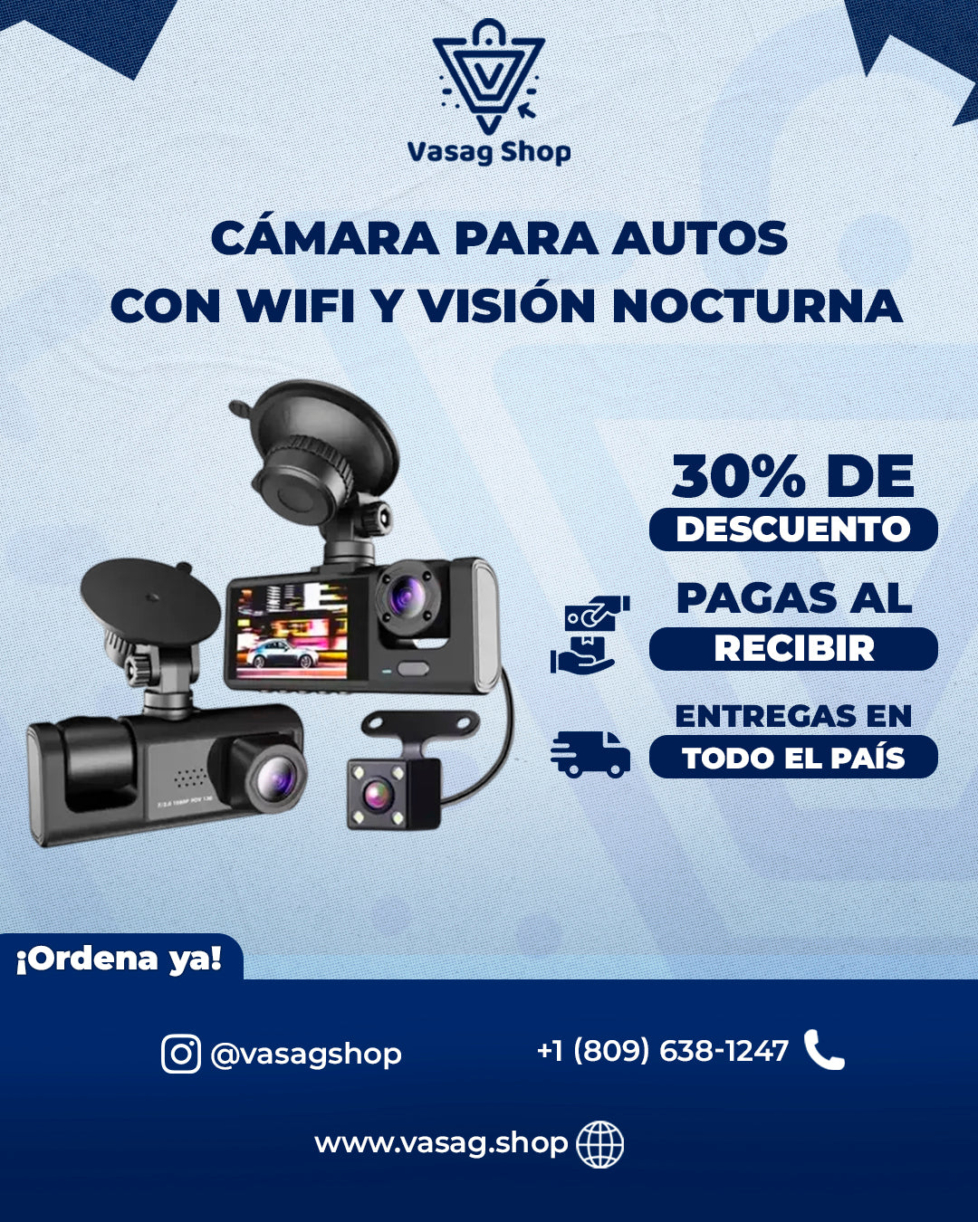 Cámara de vehículo con Wifi & Visión Nocturna - Protege tu inversión en todo momento desde tu celular!