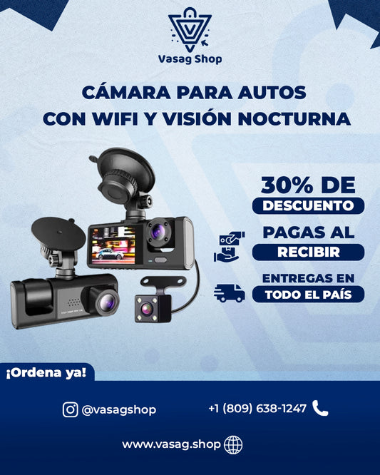 Cámara de vehículo con Wifi & Visión Nocturna - Protege tu inversión en todo momento desde tu celular!