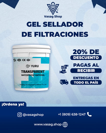 Gel Sellador de Filtraciones (Transparente) 1KG - Protege Todas Tus Paredes y Elimina la Humedad 🏠