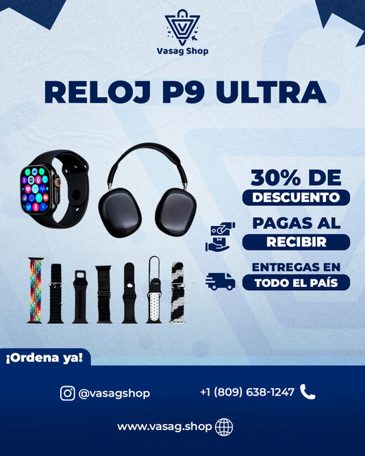 Ultra Smart Watch Con 7 Correas + Audífonos de calidad superior -  Compatibles con IOS & Android, tu elección más inteligente!
