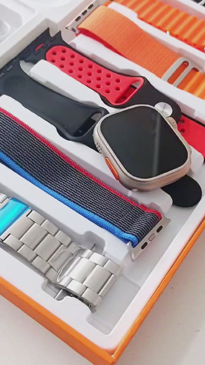 Ultra Smart Watch Con 7 Correas + Audífonos de calidad superior -  Compatibles con IOS & Android, tu elección más inteligente!