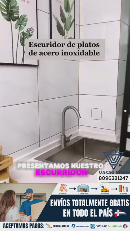 ESCURRIDOR DE PLATOS DE 2 NIVELES - MULTIPLES ACCESORIOS PARA QUE LAVAR TUS PLATOS SEA UNA TAREA FACIL
