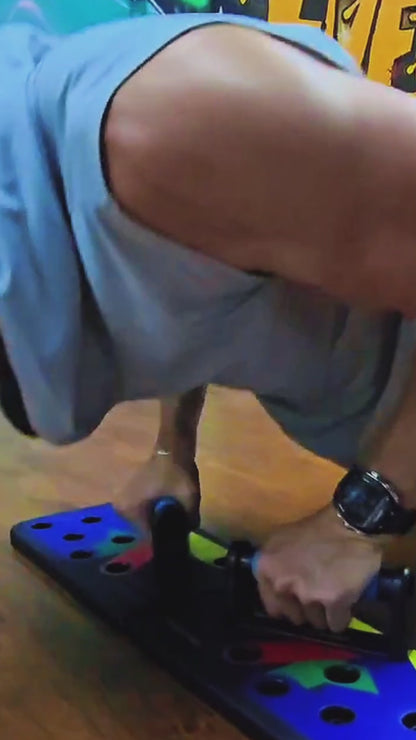 Tabla de flexiones + Bandas de resistencia completas - Entrena como un pro desde casa 🏠