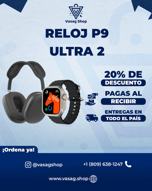 Ultra Smart Watch Con 2 Correas + Audífonos de calidad superior -  Compatibles con IOS & Android, tu elección más inteligente!